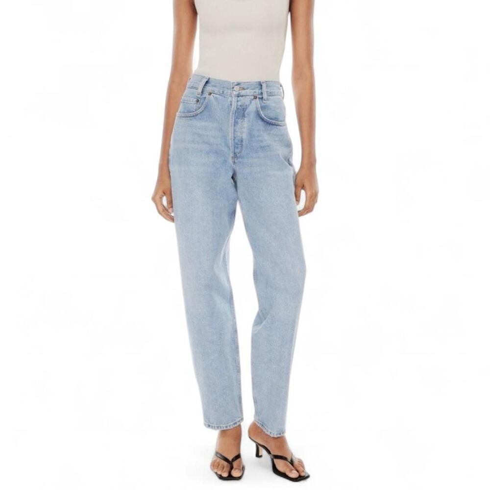 AGOLDE Tailored Taper Jeans FORCE Light Blue Sz 27 High Rise Baggy Mom Jean NWOT